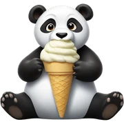 Panda eating ice cream sticker