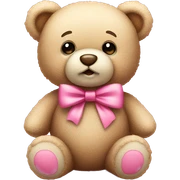 teddy bear with pink bow sticker