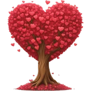 Heart shaped tree + hearts sticker