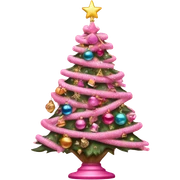 pink christmas tree sticker