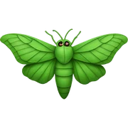 Green moth sticker
