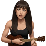 girl playing guitar indoors sticker