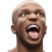 bald boy portrait with smile sticker