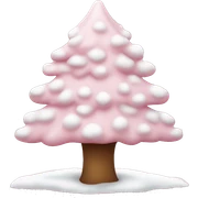 Light pink Christmas tree with snow sticker