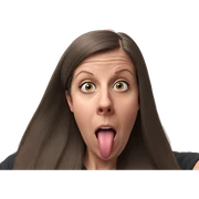 girl with long hair tongue out sticker