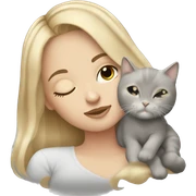 White girl dirty blonde hair sleeping with grey and white kitty sticker