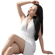 girl in white dress sitting sticker
