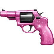 pink sparkly gun  sticker