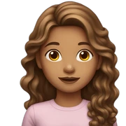 girl with long wavy brown hair sticker