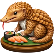 A pangolin eating sushi sticker