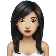beautiful girl, black hair, white skin sticker