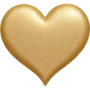Beige heart with gold glitter sticker