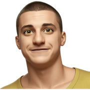 smiling boy in yellow shirt sticker