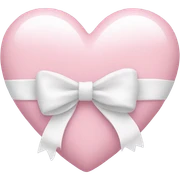 Pastel pink heart with white bow sticker