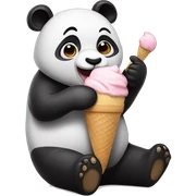 Panda eating ice cream sticker