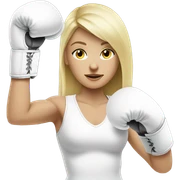 Boxing blonde girl with white gloves sticker