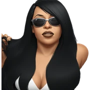 girl with black hair sunglasses sticker