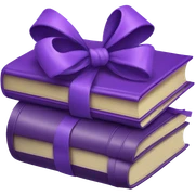 Purple books stick up together tide with a purple bow sticker