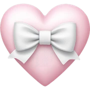 Pastel pink heart with white bow sticker