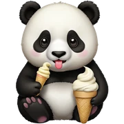 Panda eating ice cream sticker