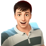 happy boy with phone sticker