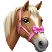 Horse wearing a pink bow sticker