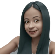 smiling girl with long hair sticker