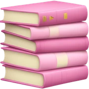 a stack of baby pink books sticker