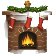 christmas fireplace sticker