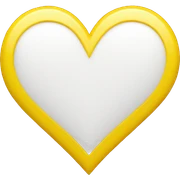 White yellow heart sticker
