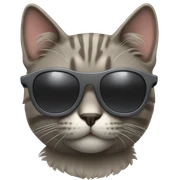 Cat with sunglasses sticker