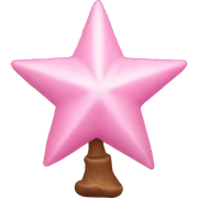 Baby pink Christmas tree star sticker