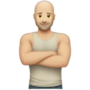 Bald caucasian man selfhug sticker
