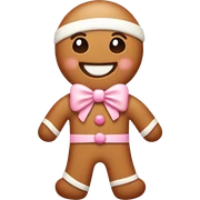 gingerbread man with a pale pink bow sticker