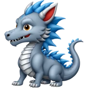 Lobo gris y dragon azul abrazandose sticker