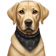 Labrador noir avec bandana sticker