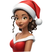 santa girl with a smile sticker