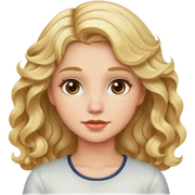 Girl with wavy blonde hair sticker