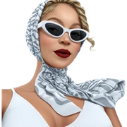 girl in sunglasses under sky sticker