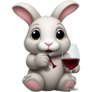 Bunny, drinking wine ￼ sticker