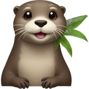 otter with flower sticker