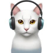 A cat wearing headphone sticker