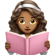 angelic brunette girl with pink book sticker