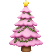 Pink Christmas tree sticker
