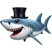 Shark with a top hat sticker