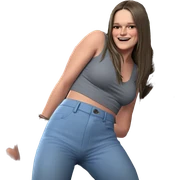 girls with long hair smiling sticker