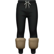 Black sweatpants with fur cuffs on the bottom of the pants legs sticker