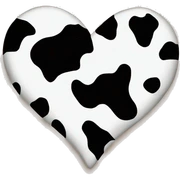 cow print heart sticker