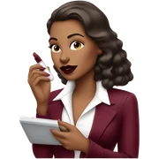 White brunette femme fatale dressed in burgundy putting lipgloss on her lips sticker