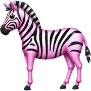 Pink full-body zebra with glitter sticker